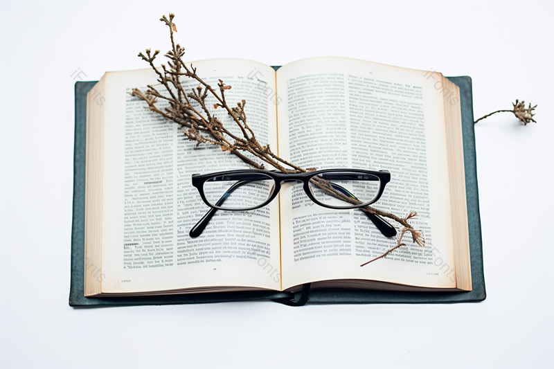 一副眼镜摆放在展开的书本上拍照,高清,摄影图,摄影图片,图片大全,摄影图免费下载